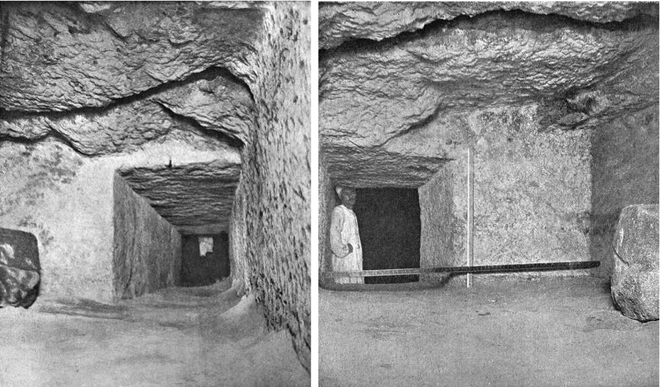 Grande pyramide Chambre souterraine Descenderie Granite blocks Egypte Khéops